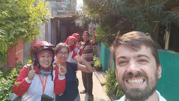Barry with some of the team at Rachel House in north Jakarta.