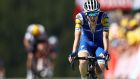 Dan Martin in the Tour de France this year: cyclist has left the QuickStep Floors squad he competed with for the past two years, and joined  UAE Team Emirates. Photograph:  Bryn Lennon/Getty Images