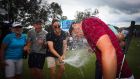 Cameron Smith gets a champagne shower following his victory in the Australian PGA Championship at the Royal Pines Resort on the Gold Coast. Photograph: Getty Images 