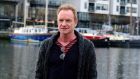 Sting at Dublin docklands to promote ‘The Last Ship’ musical, which opens on June 4th in the Bord Gáis Theatre. Photograph: Cyril Byrne