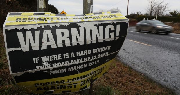  Sign of the times: “Unless both Northern Ireland and the Republic retain equivalent regulations regarding both customs duties, and what can be legally bought and sold on their territories, the result will inevitably be border controls.” Photograph: Brian Lawless/PA Wire