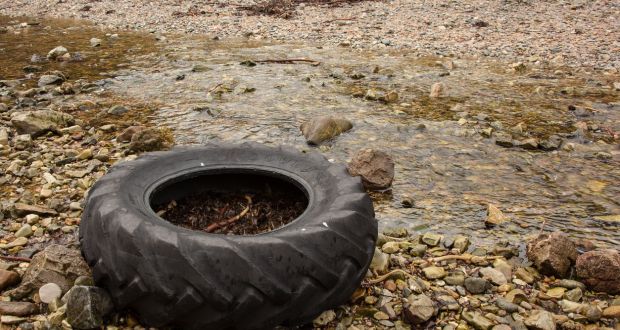 Discarded tyres constituted a significant litter nuisance. Photograph: Getty Images