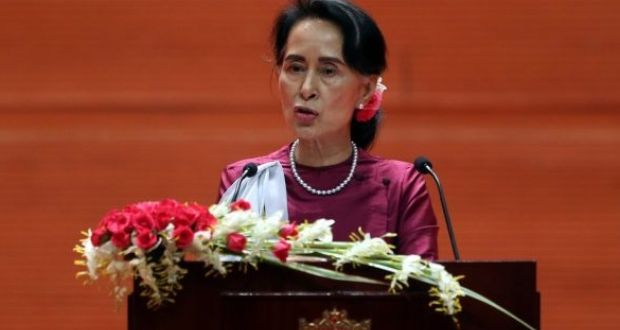 Councillors voted to rescind their 2000 decision to bestow the Freedom of the City on Aung San Suu Kyi. Photograph: Aung Shine Oo/AP 