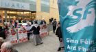 Anti-abortion protesters outside the Sinn Féin Ardfheis in 2015. Photograph: Dara Mac Dónaill/The Irish Times