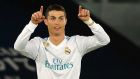 Real Madrid’s Cristiano Ronaldo celebrates scoring a goal in  the Club World Cup final against  Gremio in Abu Dhabi. Photograph: Karim Sahib/AFP/Getty Images