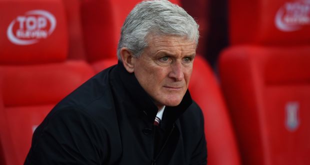 Stoke City manager Mark Hughes: “We’ve been hurt by refereeing decisions of late.” Photograph:  Tony Marshall/Getty Images
