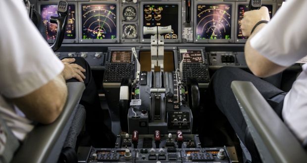 The cockpit of a Boeing 737-800 aircraft. Photograph: iStock