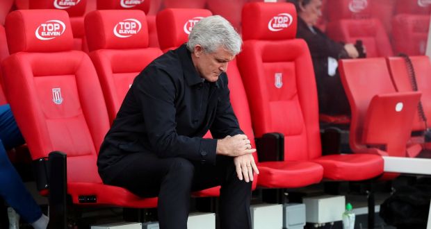 Stoke City manager Mark Hughes was sacked after a humiliating FA Cup loss to Coventry City. Photo: Scott Heppell/Reuters