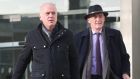  Former Anglo Irish Bank chief executive David Drumm pictured leaving court   with his solicitor Michael Staines. Photograph: Collins Courts