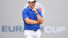  Paul Dunne of Europe during the fourballs matches on day one of the 2018 EurAsia Cup in Kuala Lumpur, Malaysia. Photograph:  Stuart Franklin/Getty Images