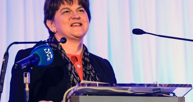 DUP leader Arlene Foster at the Killarney Economic Conference in Co Kerry. Photograph: Valerie O’Sullivan/PA Wire 