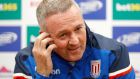 New Stoke City manager Paul Lambert speaks during a press conference on Tuesday.  Photograph: Martin Rickett/PA Wire 