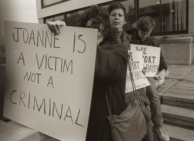 Supporters of Joanne Hayes at the Kerry Babies tribunal
            in Tralee. Photograph: Michael Mac Sweeney/Provision