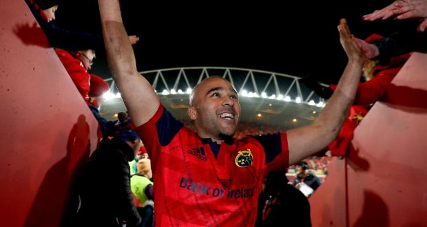 Simon Zebo leaves the pitch after Munster’s 48-3 win over Castres. Photograph: Dan Sheridan/Inpho