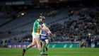 Offaly’s Shane Dooley scores a goal with a penalty. Photograph: Ryan Byrne/Inpho