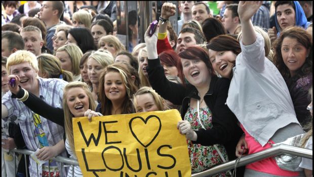 Fans of Louis Walsh wait at the Convention Centre in Dublin for The X Factor auditions in 2010. Photograph: Brenda Fitzsimons