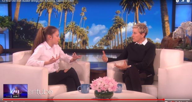 Allie Sherlock (12) chatted with US talk show host Ellen DeGeneres. 