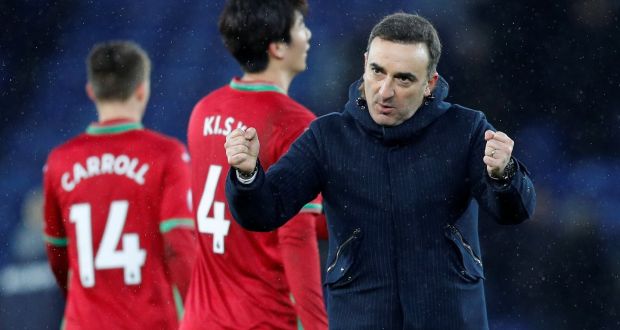  Swansea City manager Carlos Carvalhal: “We will not take risks with the players away from our main competition, but be absolutely sure we will pick a strong team – one that will fight and try to win.” Photograph:  Reuters/Darren Staples
