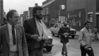  Danny Morrison with Gerry Adams  in west Belfast canvassing for the EEC elections in June 1984. Photograph: Pacemaker