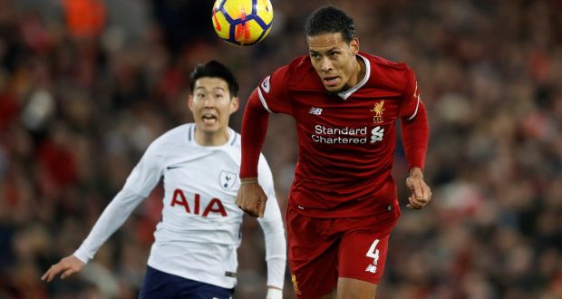 Virgil van Dijk: will be making a quick return to Southampton when Liverpool visit St Mary’s Stadium.  Photograph: Carl Recine/Reuters 