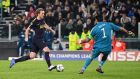 Harry Kane rounds Gianluigi Buffon to score Tottenham’s first against Juve. Photograph: Michael Regan/Getty