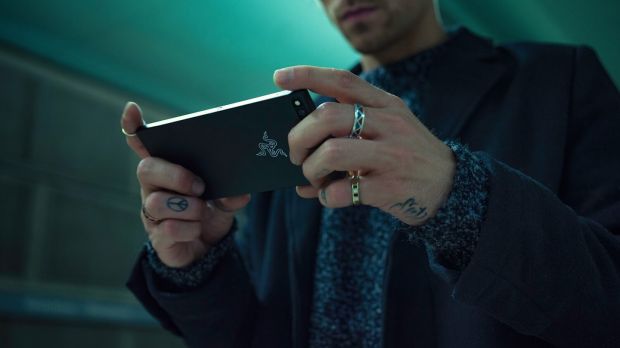 The Razer phone’s 5.7in display means it is big enough to play games, or binge-watch Netflix comfortably but makes it a little difficult to hold in one hand.