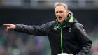 Joe Schmidt of Ireland gives out instructions ahead of the Six Nations win over Wales. Photo: Julian Finney/Getty Images