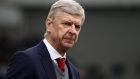Arsenal manager Arsene Wenger heard the travelling fans call for him to leave during a dismal first half at the Amex Stadium. Photograph:  Catherine Ivill/Getty Images