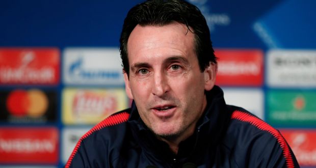 Paris Saint Germain’s head coach Unai Emery: knocking out Real is mandatory if he is to have any chance of avoiding the sack this summer. Photograph: Ian Langsdon/EPA