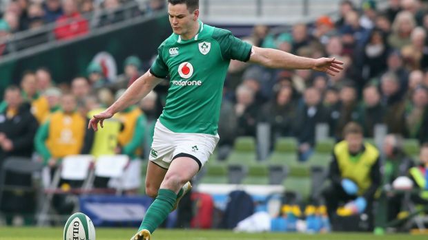 Ireland’s outhalf Jonathan Sexton missed four kicks at goal against Wales in their last Six Nations game. Photograph: Paul Faith/AFP/Getty Images