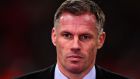 Jamie Carragher has apologised to a 14-year-old girl for appearing to spit at her after Manchester United beat Liverpool 2-1 at Old Trafford. Photo: Getty Images