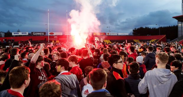 Scenes from  the  Munster Schools Senior Cup semi-final at Irish Independent Park, Cork, where  CBC beat rivals Pres 17-15. Photograph:  Laszlo Geczo/Inpho