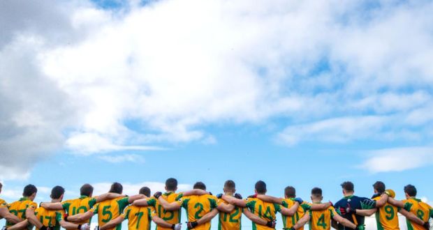 Corofin line out for their semi-final win against Moorefield in the  All-Ireland Senior Football Club Championship semi-final at Bord na Mona O’Connor Park in Tullamore, Co Offaly, in February. Photograph: James Crombie/Inpho