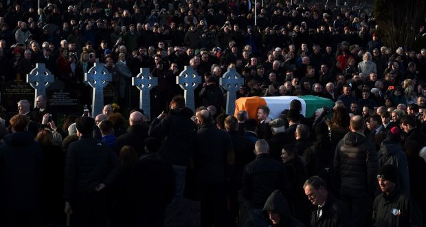 Mourners gather for Martin McGuinness’s funeral on March 23rd, 2017. Photograph: Charles McQuillan/Getty Images