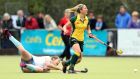 Railway Unions’s Kate McKenna created a goal in each half for Cecelia Joyce and Kate Dillon to secure Junior Cup success. Photograph: Inpho