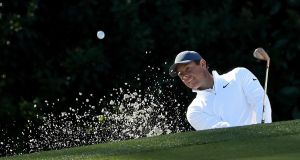 Rory McIlroy will play alongside Jon Rahm and Adam Scott in the opening round of the Masters. Photograph: Jamie Squire/Getty