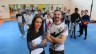 Joy Shaughnessy and Karl Flynn who run Kickboxing to Inspire and Challenge Kids in Tallaght. Photograph: Aidan Crawley