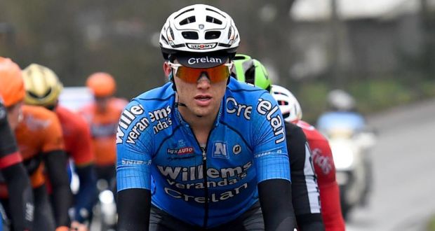  Michael Goolaerts competing in the recent  Tour of Flanders. The 23-year-old  Belgian rider died of a heart attack during Sunday’s Paris-Roubaix race. Photograph:  Dirk Waem/AFP/Getty Images