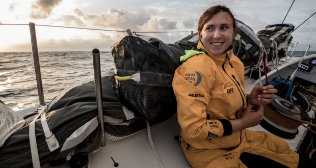 Annalise Murphy on board Turn the Tide on Plastic. “I’m determined to complete the Volvo Ocean Race commitment before deciding the best route”