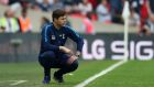  Mauricio Pochettino watches his team lose their FA Cup semi-final at Wembley Stadium on Saturday. Photograph: Getty Images