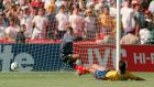 Andrés Escobar scores an own goal against the USA in 1994. Photograph: Romeo Gacad/AFP