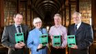 The editors of the four volumes of the Cambridge History of Ireland, professors James Kelly, Jane Ohlmeyer, Brendan Smith and Thomas Bartlett at the book’s launch in Trinity College Dublin. Photograph: Mark Stedman