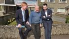 The SDLP’s Daniel McCrossan (left),   local  man Eamon Holland (centre), and  SDLP leader Colum Eastwood during canvassing in Strabane