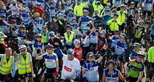 More than 250 cyclists took part in the Willow Wheelers fundraising event for projects in the developing world. Photograph:  Tom Honan