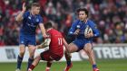 Leinster’s Jordan Larmour (left) will start in Bilbao with  James Lowe  (right) missing out. Photograph: Billy Stickland/Inpho