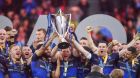 The triumphant Leinster team in Bilbao. There is no club or province in the world achieving what Leinster are doing. Photograph: Getty Images