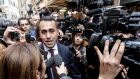 epaItaly’s Five Star Movement leader Luigi Di Maio is surrounded by the media as he leaves  the parliament building   in Rome on Wednesday. Photograph: Giuseppe Lami/EPA