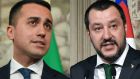 Anti-establishment  Five Star Movement leader Luigi Di Maio and   far-right League party leader Matteo Salvini: expected to meet President Sergio Mattarella on Monday. Photographs: Tiziana Fabi/AFP/Getty Images
