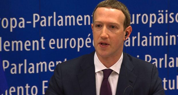 Facebook CEO Mark Zuckerberg  at the European Parliament in Brussels: “We didn’t take a broad enough view of our responsibilities.” Photograph: AFP/Getty Images