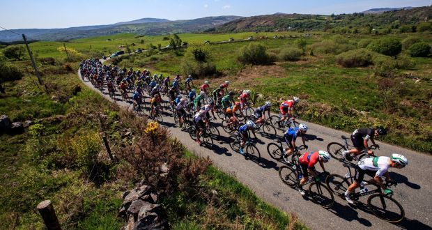  Riders   on stage five of the Rás Tailteann on Thursday. Photograph:  Bryan Keane/Inpho